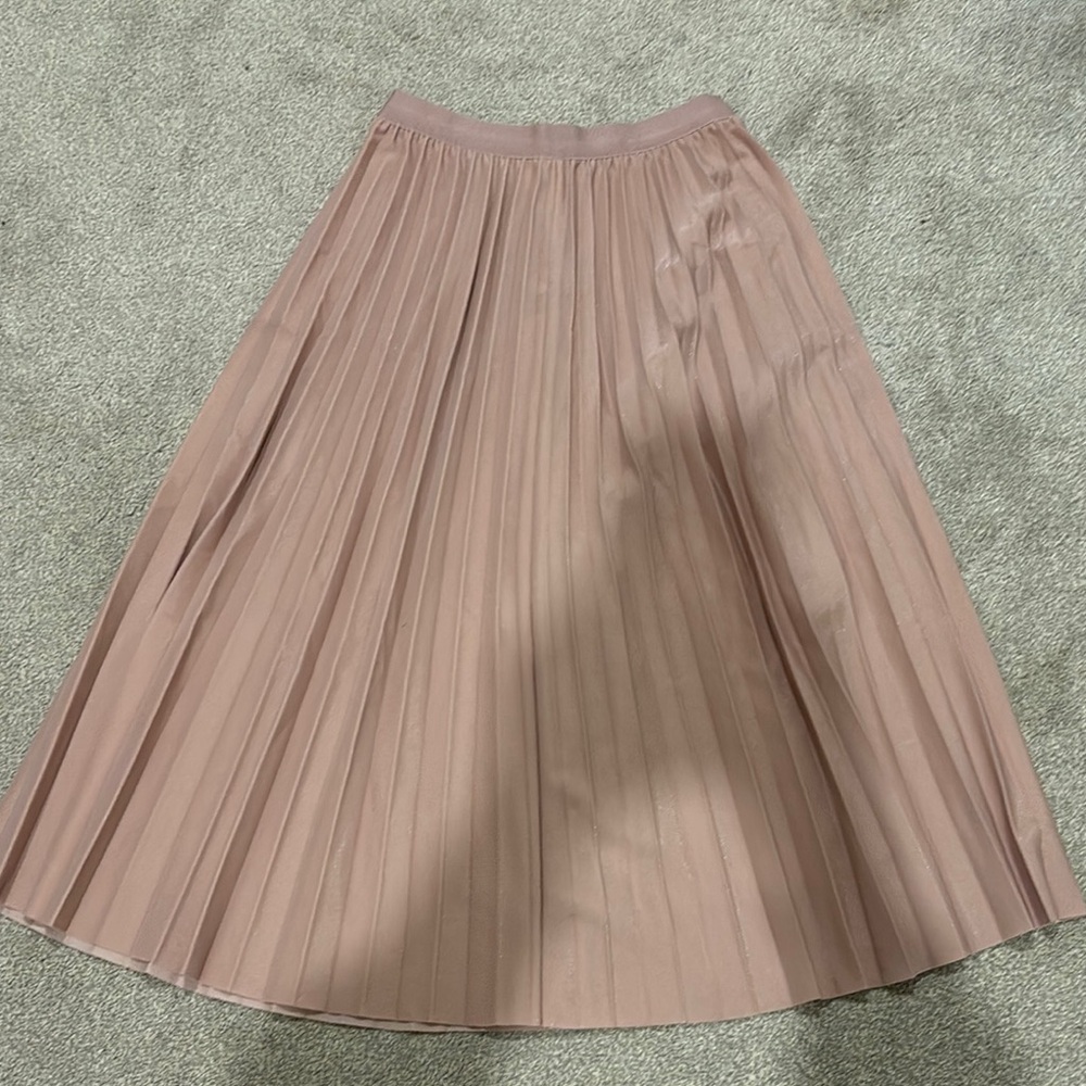 SHEIN Pink Midi A-Line Pleated Skirt